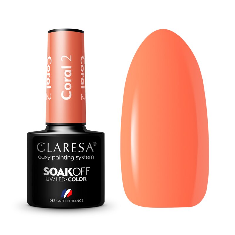 CLARESA Vernis semi permanent CORAL 002 -5g
