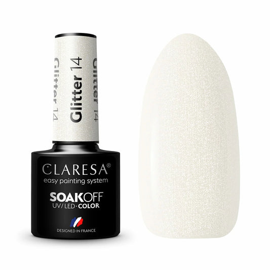 CLARESA Vernis semi permanent GLITTER 14 -5g-W