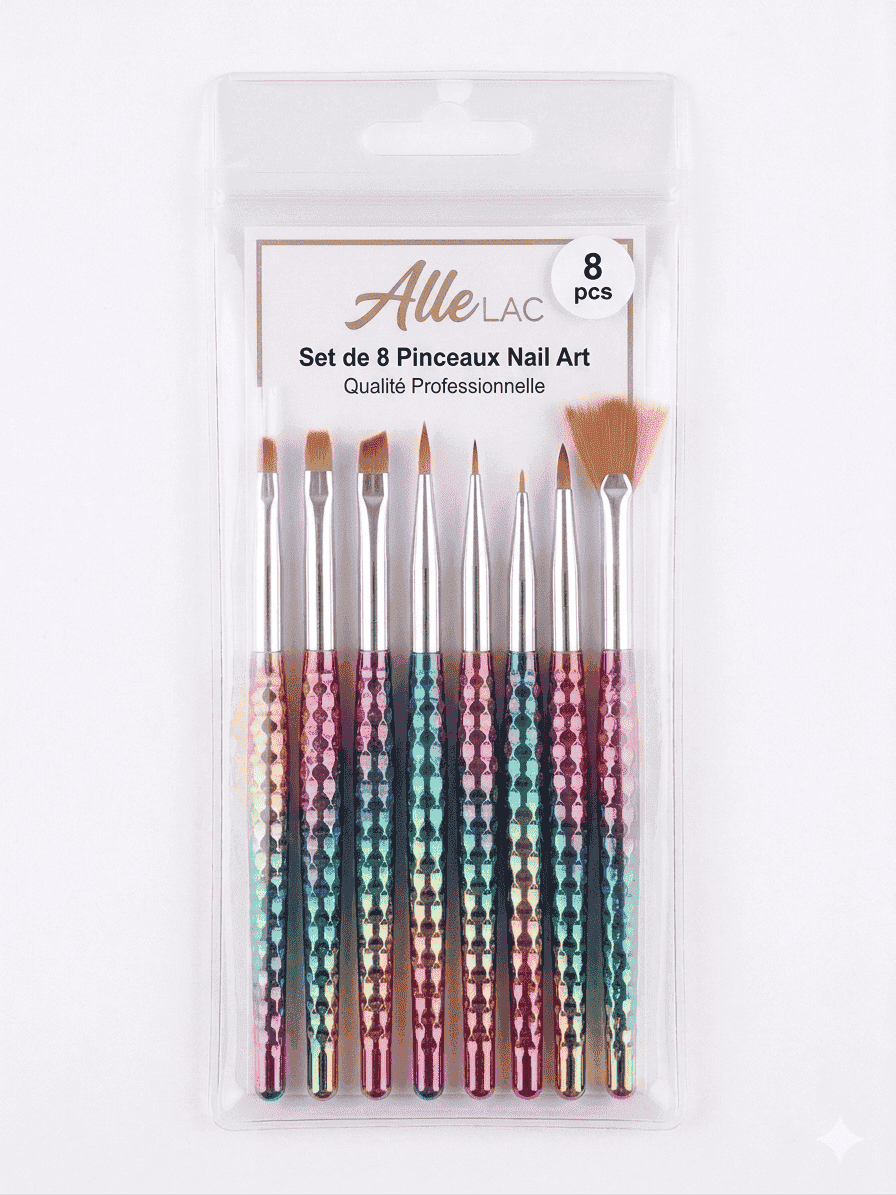 Mollylac - Ensemble de pinceaux décoration ongles 8 pcs