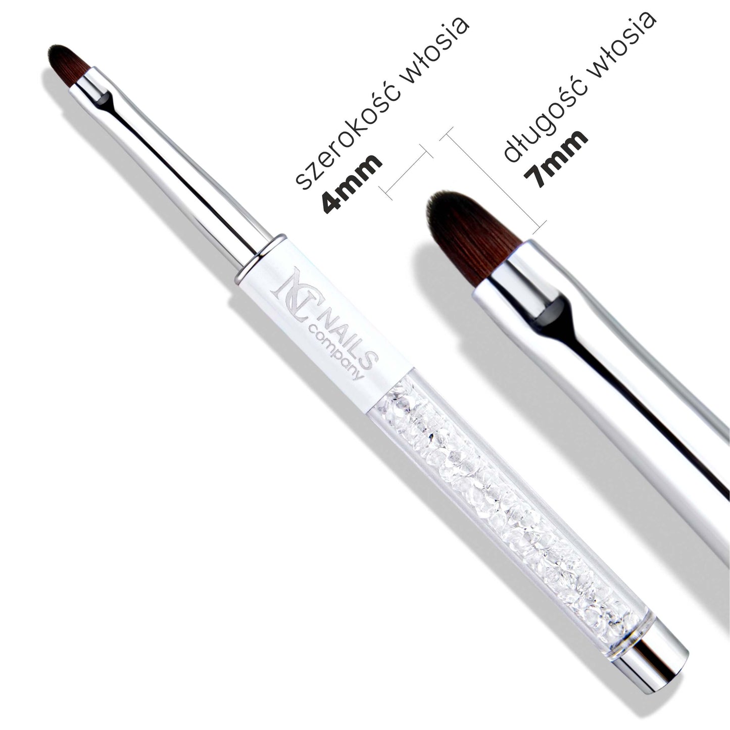 NC Pinceau gel ovale n°4 avec cristaux