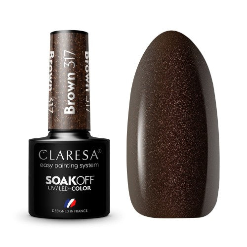CLARESA Vernis semi permanent BROWN 317 -5g