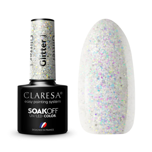 CLARESA Vernis semi permanent GLITTER 1 -5g