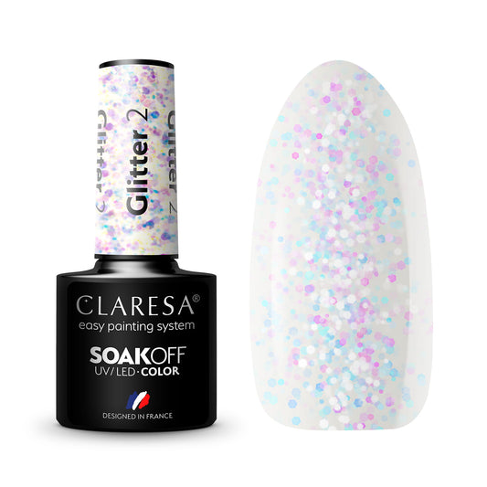 CLARESA Vernis semi permanent GLITTER 2 -5g