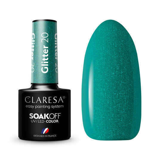 CLARESA Vernis semi permanent GLITTER 20 -5g-W