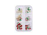 Décorations pour ongles en boîte, strass cerises 30 pièces