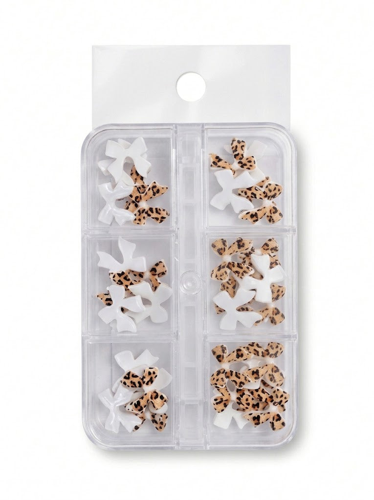 Décorations pour ongles Molly Nails, noeuds 3D motif léopard, 45 pièces