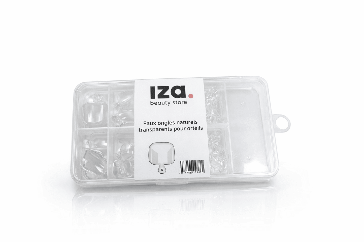 Faux ongles naturels transparents pour orteils -100 pcs