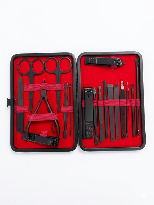 Kit de 18 accessoires cosmétiques pour manucure, pédicure et soins du visage