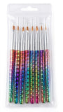Mollylac - Ensemble de pinceaux décoration ongles 8 pcs