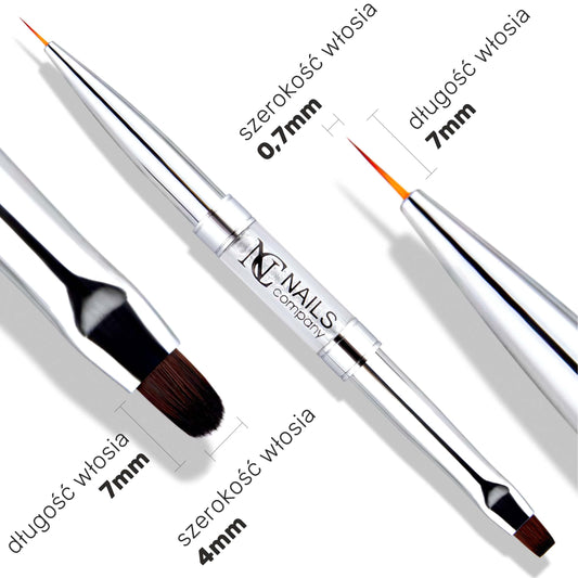 NC Pinceau Duo Ovale n°4 & n°1 / Pinceau Gel et Nail Art