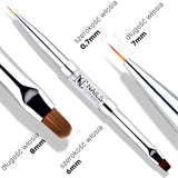 NC Pinceau Duo Ovale n°6 & n°1 / Pinceau Gel et Nail Art