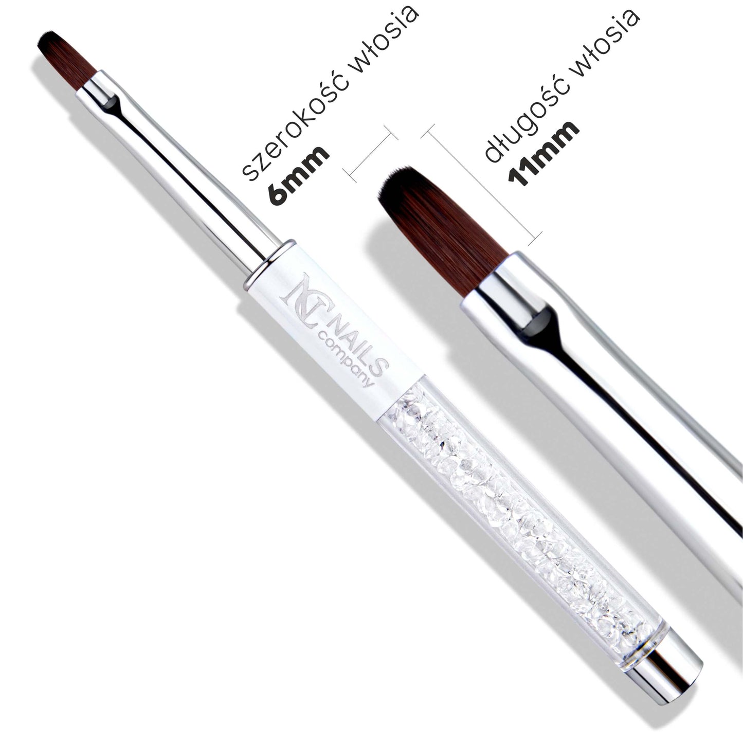 NC Pinceau gel ovale n° 6 avec cristaux / Pinceau pour gel