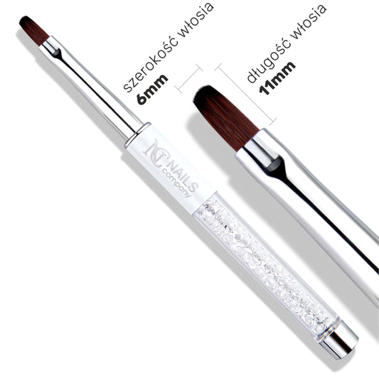 NC Pinceau gel ovale n° 6 avec cristaux / Pinceau pour gel