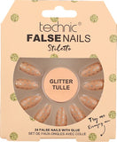 Technic False Nails - Stiletto, Glitter Tulle