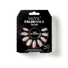 Technic False Nails - Stiletto, Nude Holographic